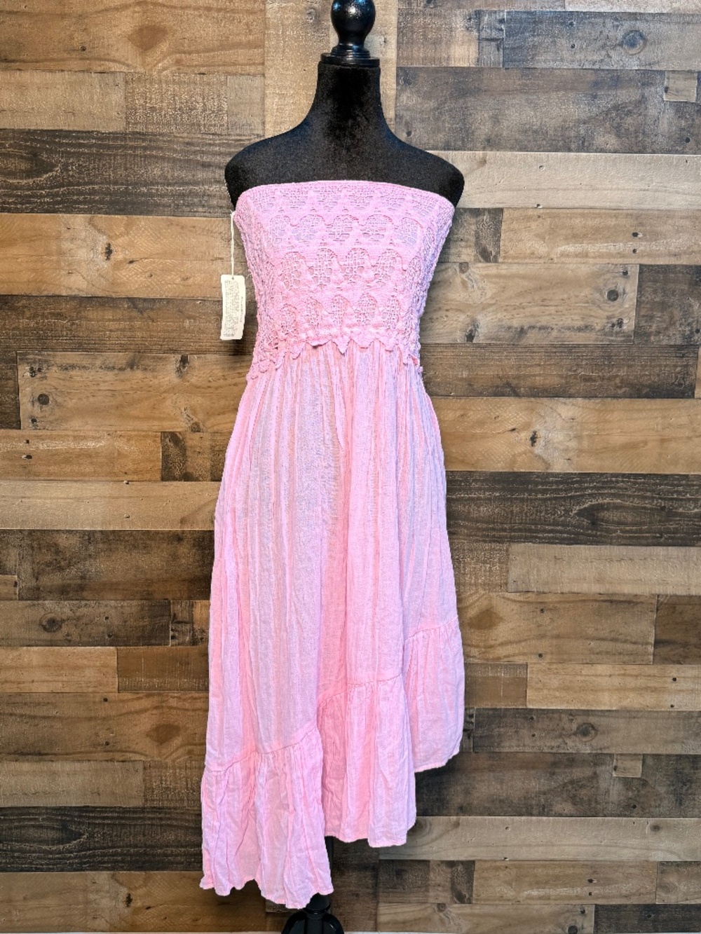 NEW NWT Free People Jen's Pirate Booty Pink Strapless Dress Skirt Large L TEP 16